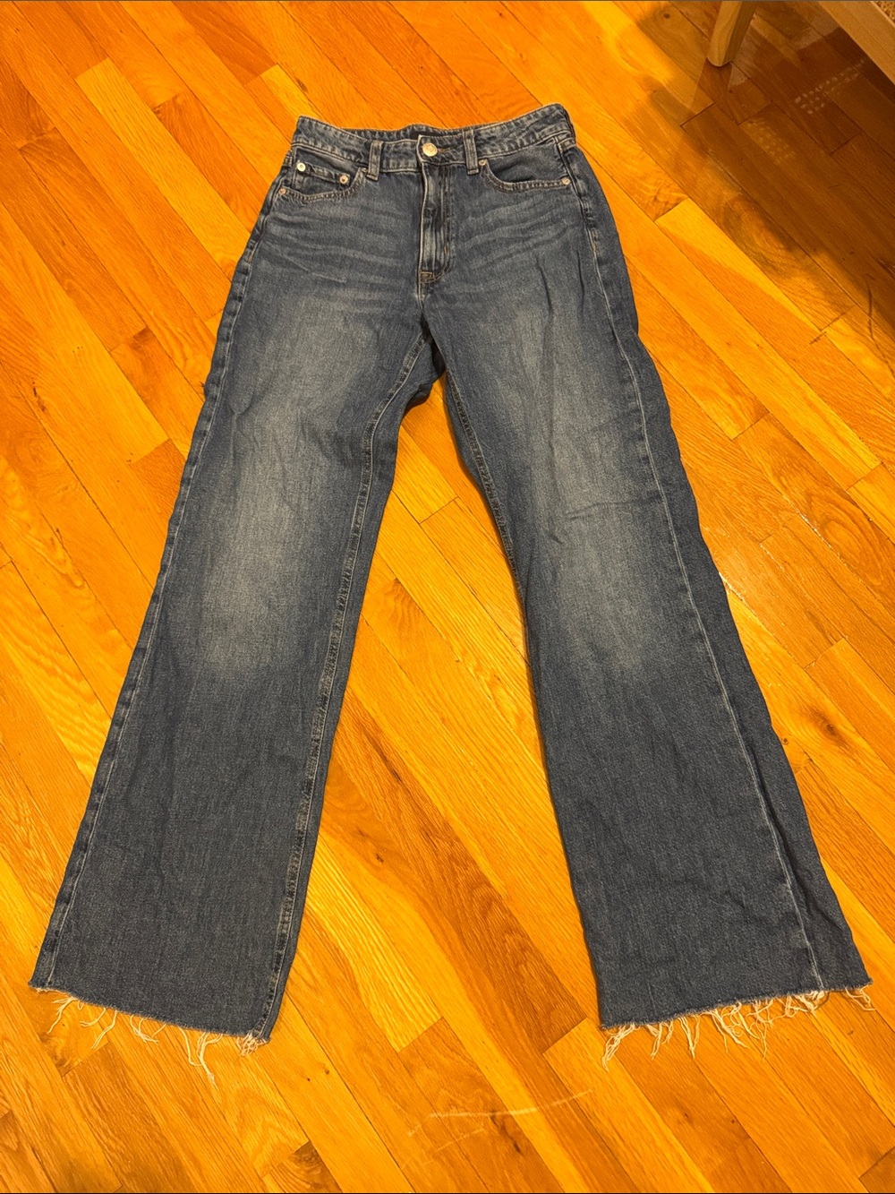 Aeropostale Women's Dark Blue Wide Leg Jeans